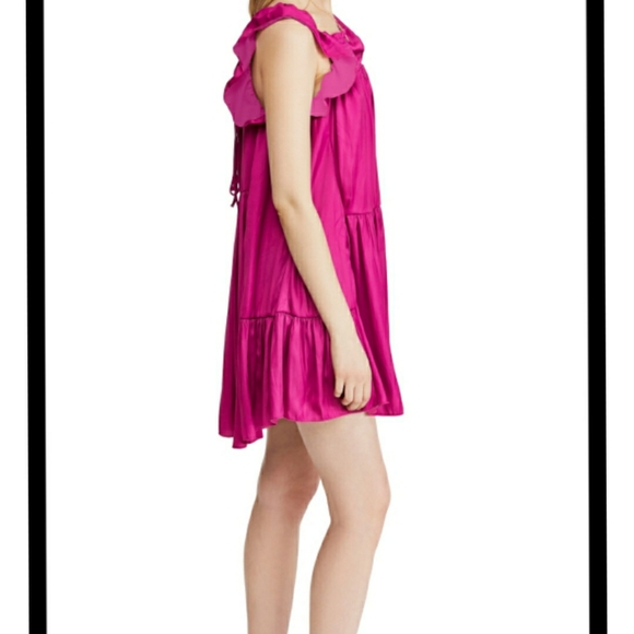 LAST 1❗FREE PEOPLE Want Your Love Hot Magenta Slip Dress - Picture 9 of 11